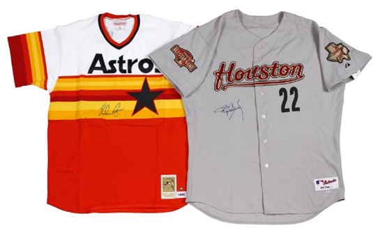 Houston Fireballers Signed Jersey Lot of 2: Nolan Ryan and Roger Clemens